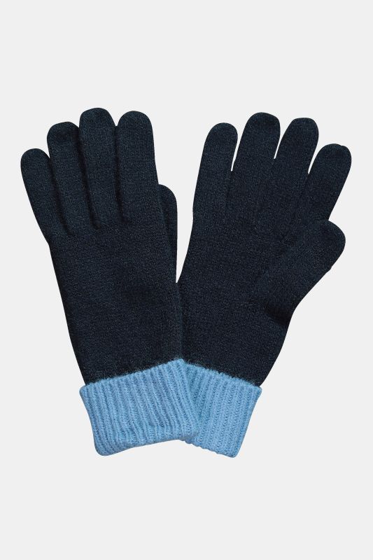 Gants à bords contrastants, en maille douce