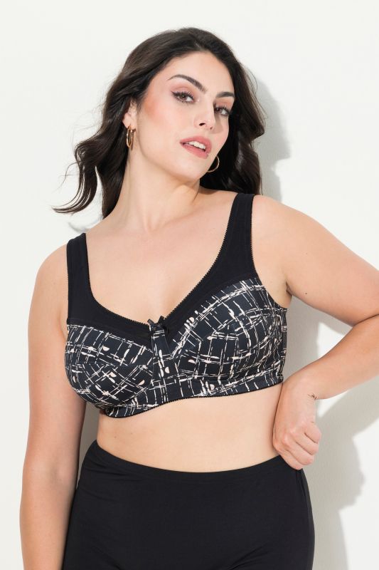 Soutien-gorge de maintien sans armatures, imprimé graphique - bonnet C-F