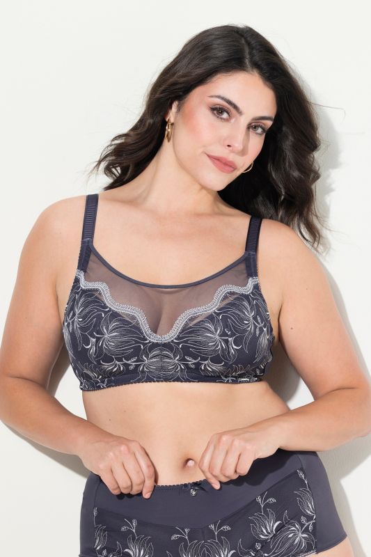 Bralette avec broderies, sans armatures - bonnet B-E