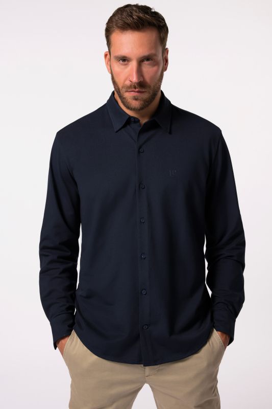 Chemise en jersey à manches longues, FLEXNAMIC®, collection Business, col Kent, coupe Modern Fit