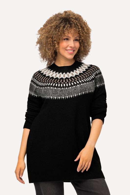 Pull norvégien à col rond et manches longues, tricot fin et doux