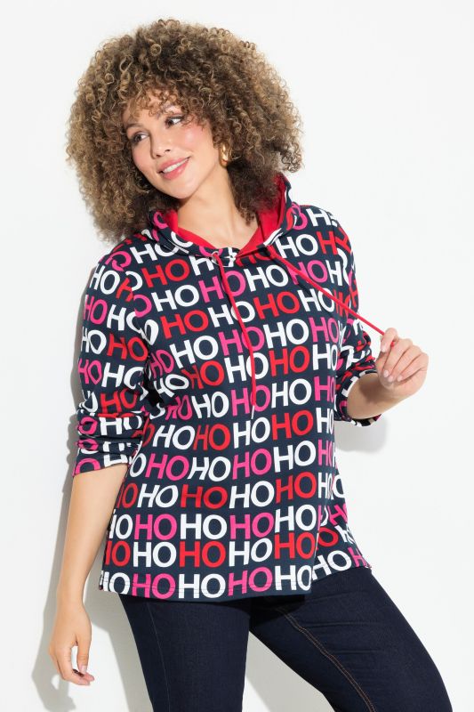 Sweat-shirt classique à capuche et manches longues, avec motif Ho Ho Ho