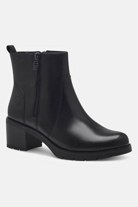 Bottines en cuir Tamaris, semelle de propreté amovible - largeur confort