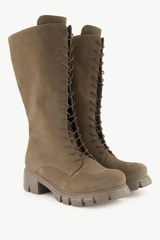 Bottes en cuir tige XL, fermeture zippée - largeur H