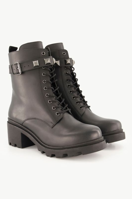 Bottines en cuir avec laçage, largeur H