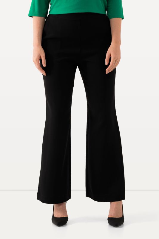 Pantalon de tailleur à jambe droite et large. Taille élastique