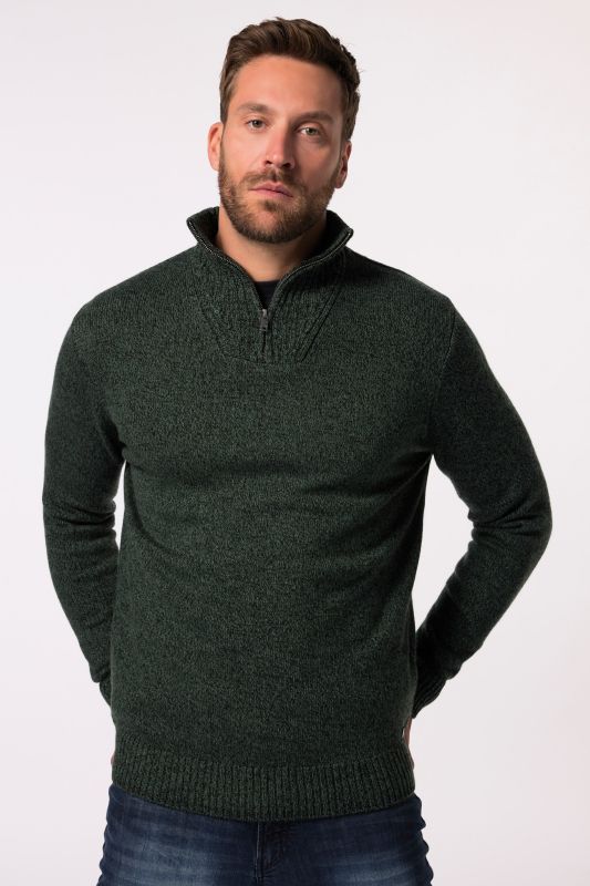 Pull camionneur JP 1880, maille TwoTone, col zippé - jusqu'au 7&nbsp;XL