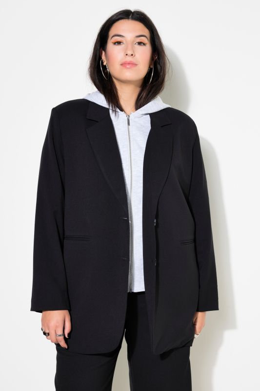 Blazer oversize à capuche, doublure intégrale