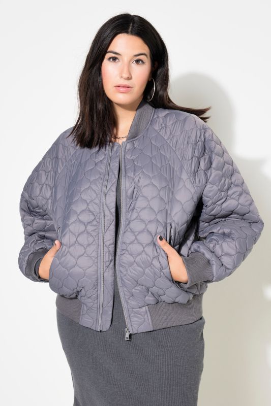 Veste bombers oversize, surpiqûres, doublure colorée