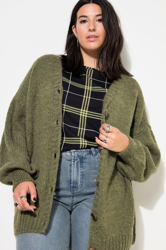 Cardigan oversize, encolure en V