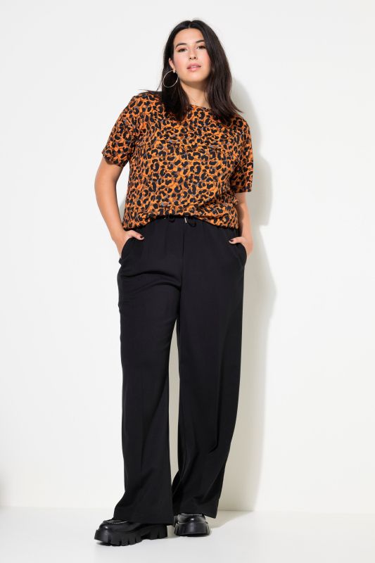 Pantalon Marlene, coupe Wide Legs, taille haute et élastique