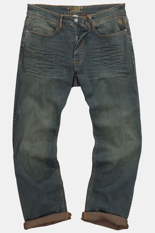 Jean ventre confort 5 poches STHUGE, Dirty Denim, coupe Baggy Fit - jusqu'au 74