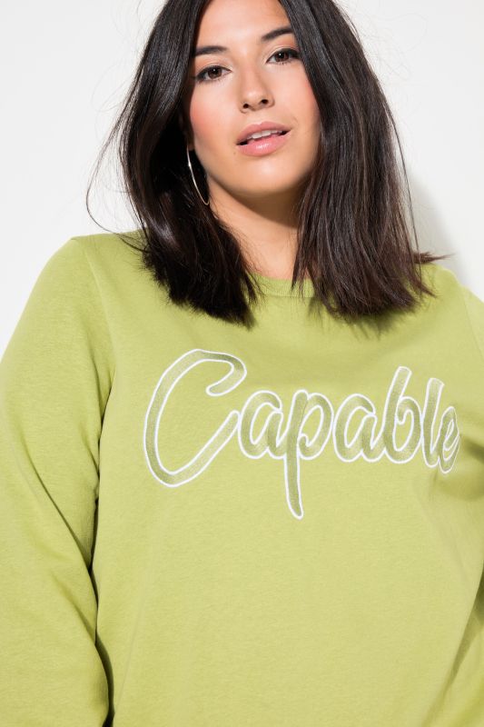 Sweat coupe Boxy Shape, message brodé