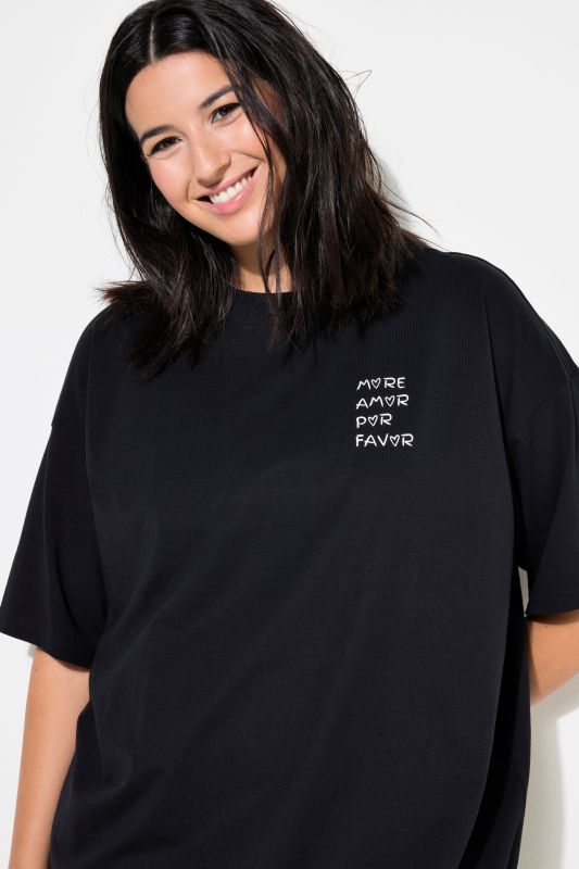 T-shirt oversize, message imprimé sur le devant