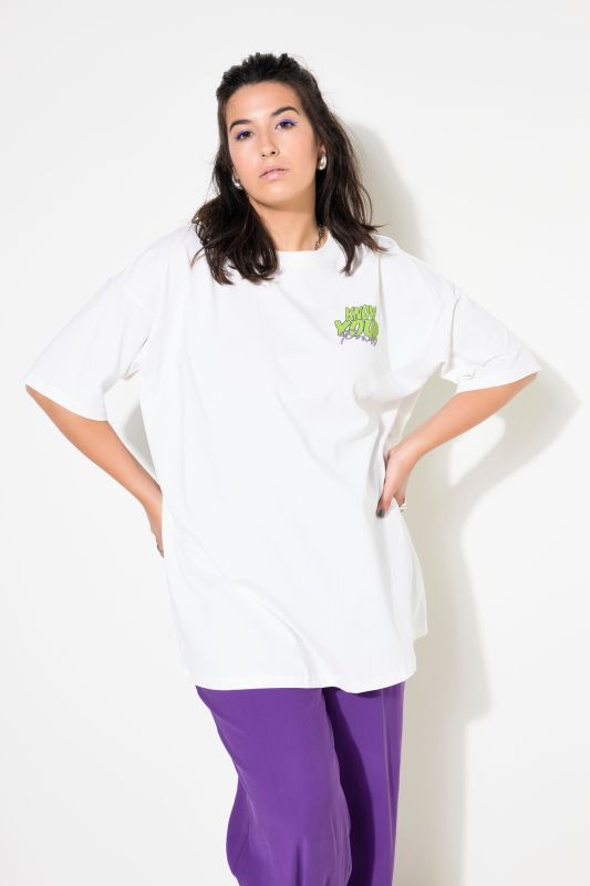 T-shirt oversize. Imprimé damier dans le dos