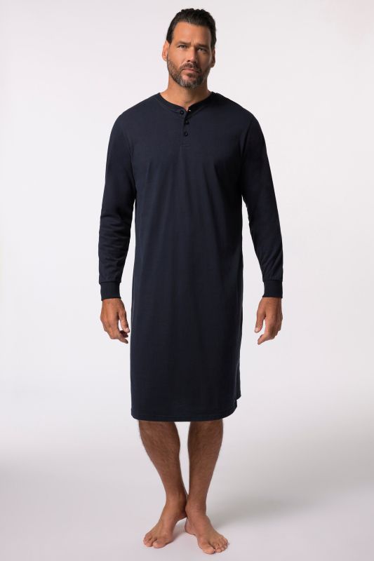 Chemise de nuit, manches longues et col Henley - jusqu'au 8 XL