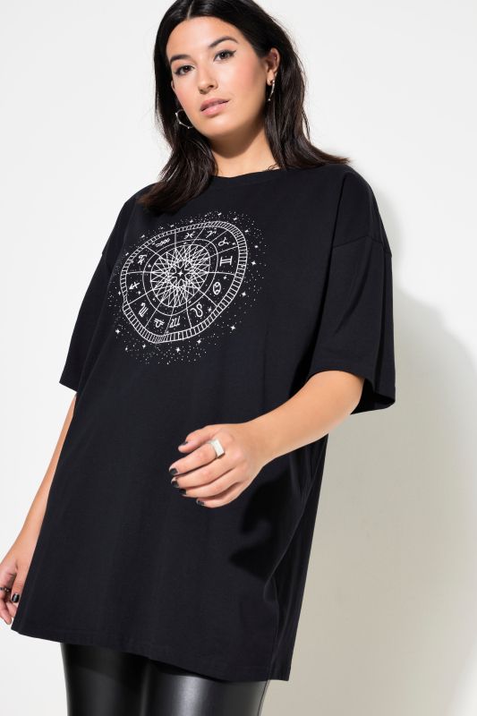 T-shirt oversize, imprimé signes du zodiaque