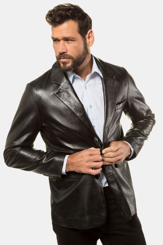 Blazer  en cuir d'agneau nappa, souple