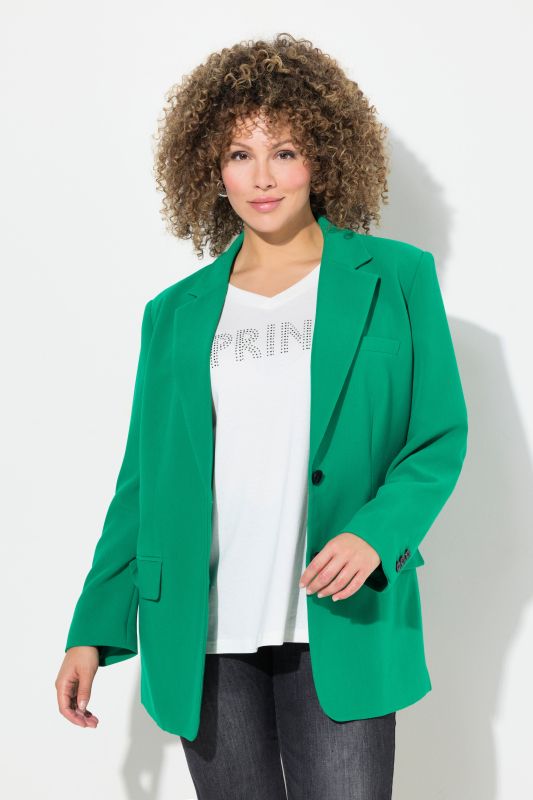 Blazer oversized avec col à revers, fermeture boutonnée