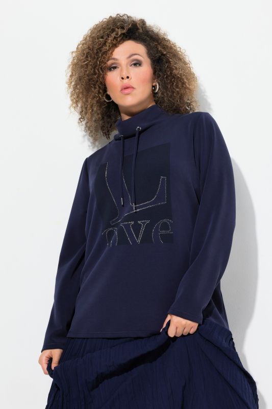 Sweat-shirt imprimé Lov, col montant et manches longues