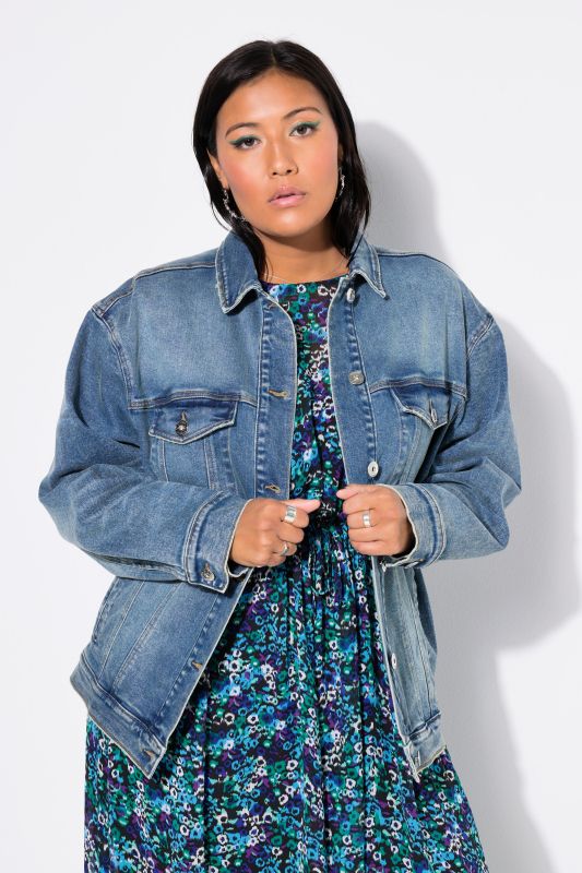 Veste en jean oversize. Délavage clair