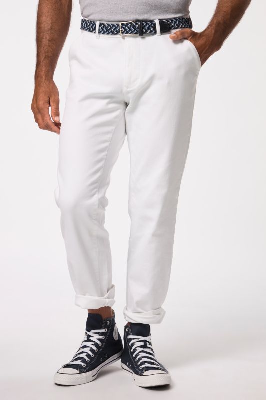 Pantalon chino ventre confort. Coupe Straight Fit sans pinces - jusqu'au 74