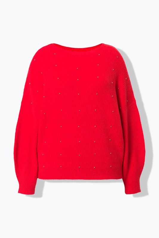 Pull oversize, perles fantaisie