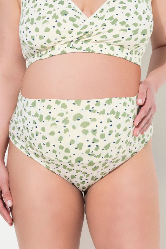 Culotte Bellieva en coton, large ceinture, motif pois