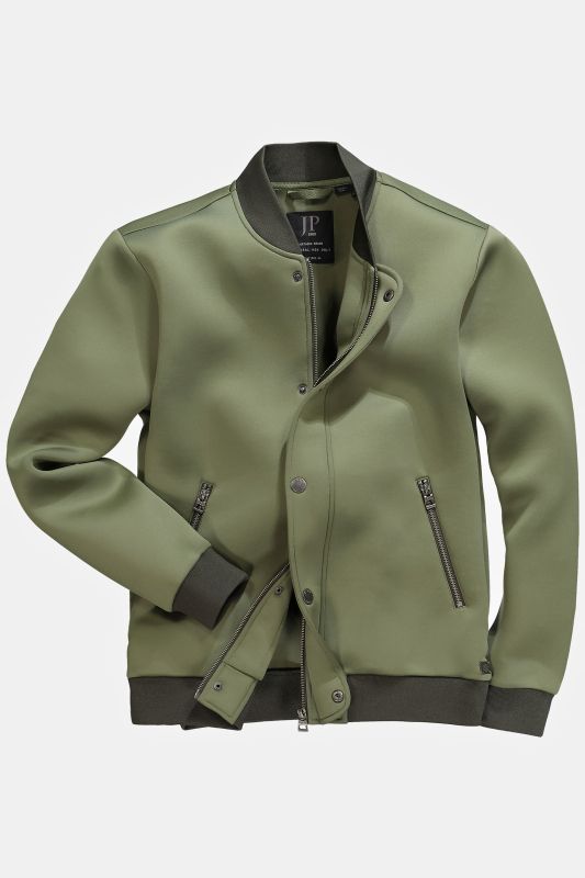 Blouson en tissu Scuba, encolure style veste teddy et fermeture à glissière