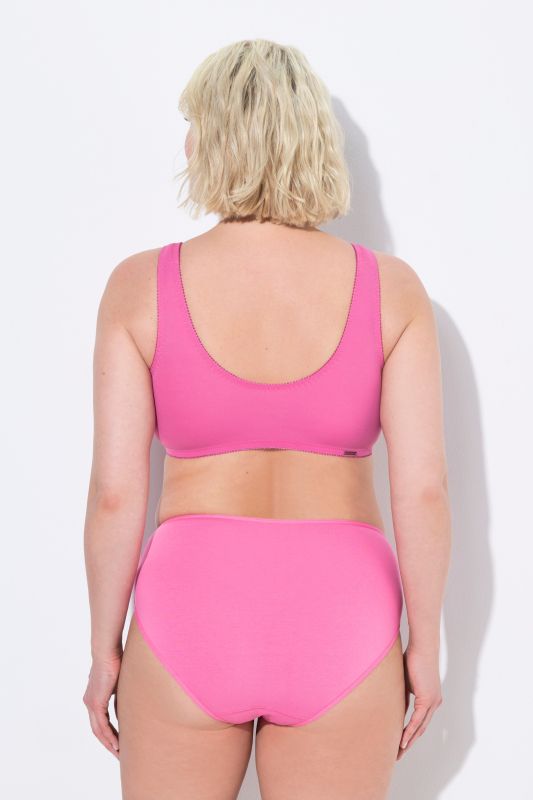 Brassières en microfibre, lot de 3. Fermeture sur le devant.