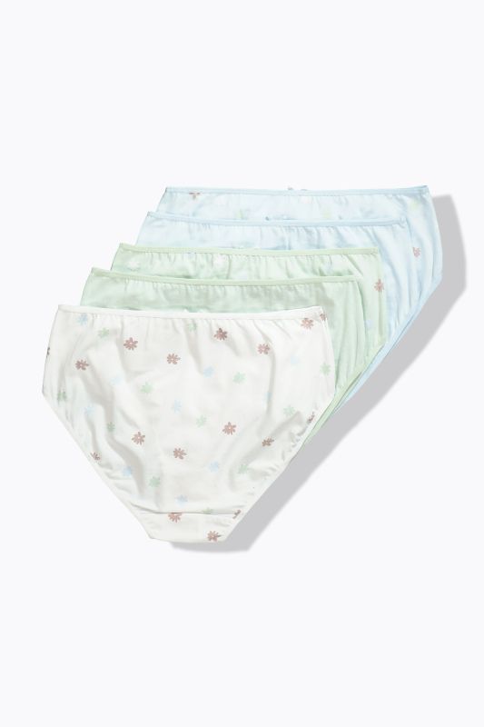Culottes midi, lot de 5, fleurs/unies