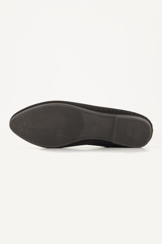 Ballerines en maille, chaînette fantaisie, semelle de propreté amovible - largeur H