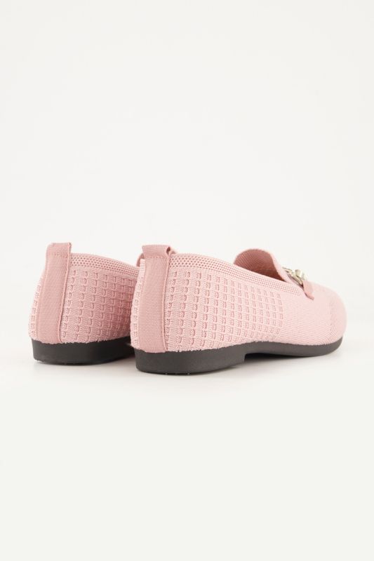 Ballerines en maille, chaînette fantaisie, semelle de propreté amovible - largeur H
