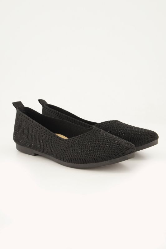 Ballerines en maille, pierres scintillantes, semelle de propreté amovible - largeur H