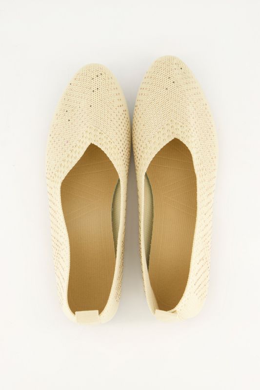 Ballerines en maille, pierres scintillantes, semelle de propreté amovible - largeur H