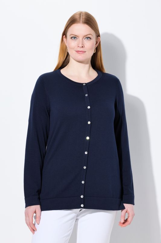 Cardigan twinset en coton Pima, col rond et manches longues