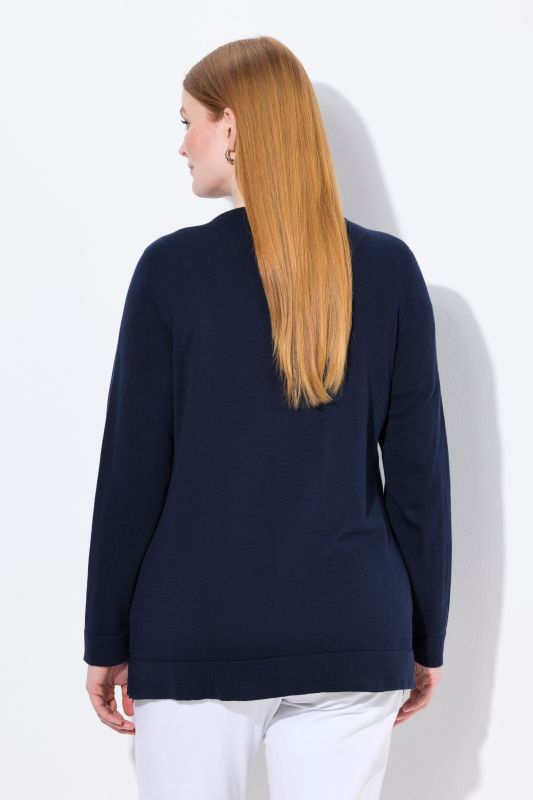 Cardigan twinset en coton Pima, col rond et manches longues