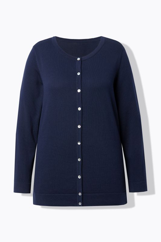 Cardigan twinset en coton Pima, col rond et manches longues