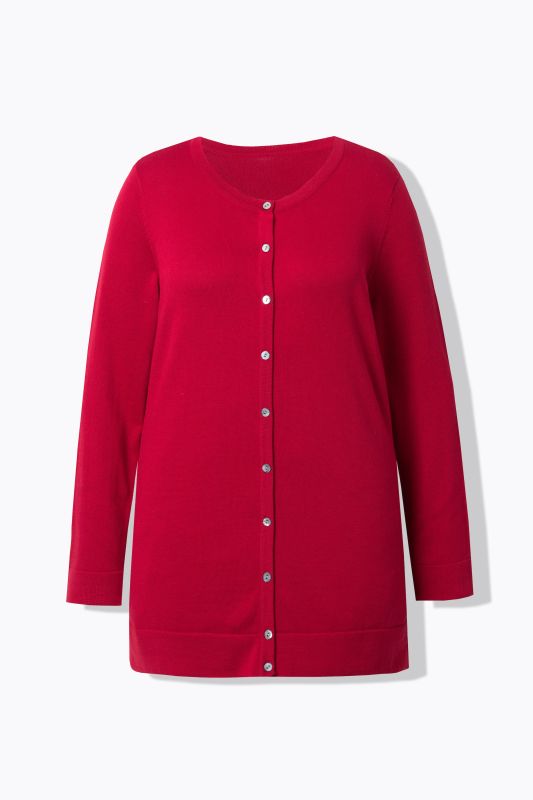 Cardigan twinset en coton Pima, col rond et manches longues