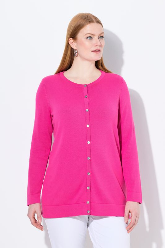 Cardigan twinset en coton Pima, col rond et manches longues