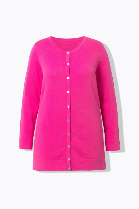 Cardigan twinset en coton Pima, col rond et manches longues
