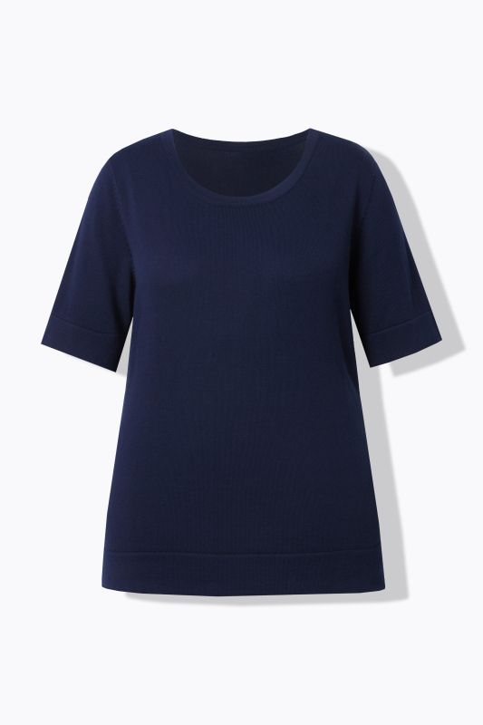 Pull twinset en coton Pima, col rond et manches courtes