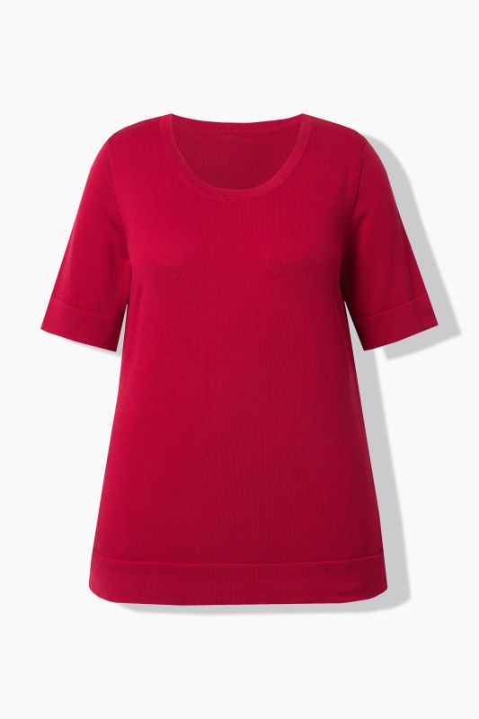 Pull twinset en coton Pima, col rond et manches courtes