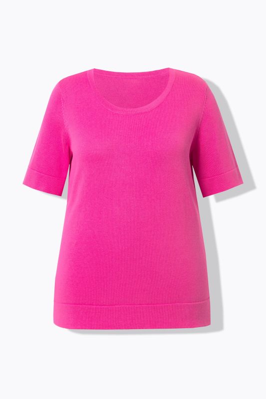 Pull twinset en coton Pima, col rond et manches courtes