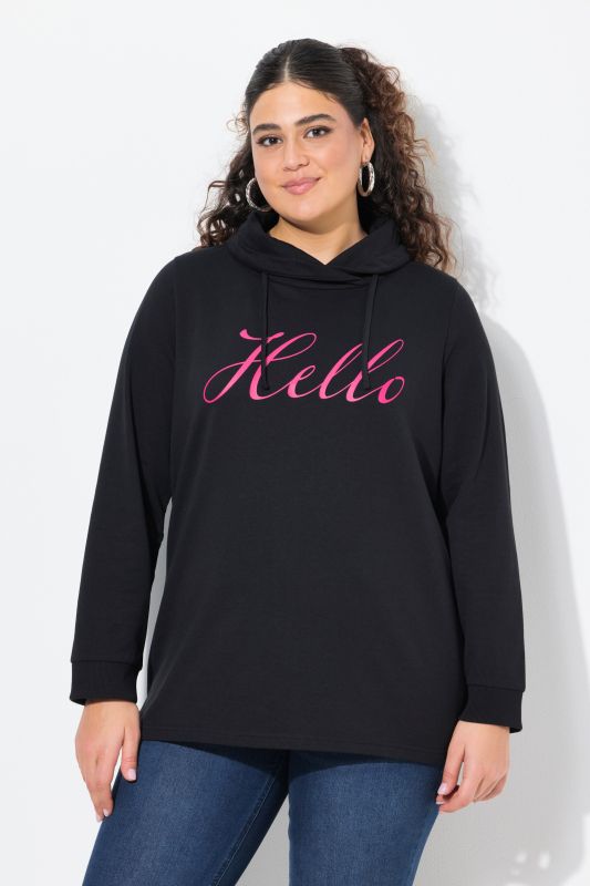Sweat-shirt, coupe Classic Fit, message HELLO, col montant