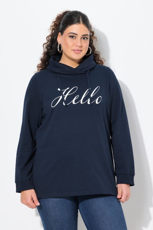 Sweat-shirt, coupe Classic Fit, message HELLO, col montant