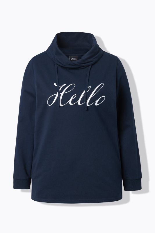 Sweat-shirt, coupe Classic Fit, message HELLO, col montant
