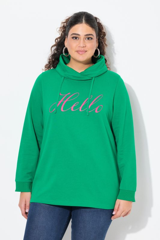 Sweat-shirt, coupe Classic Fit, message HELLO, col montant