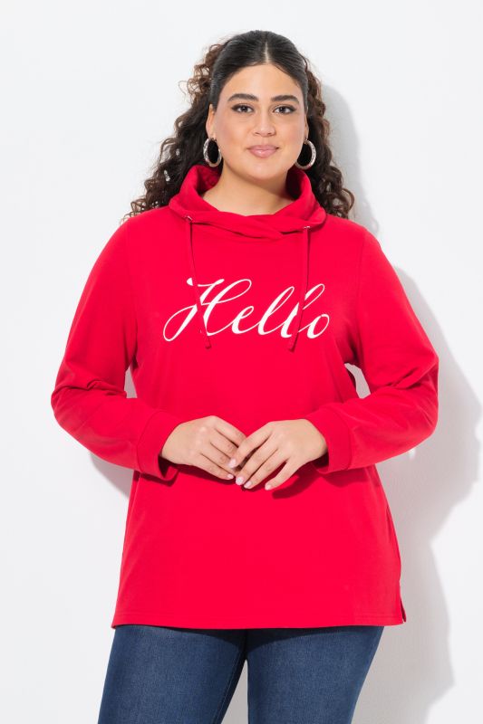 Sweat-shirt, coupe Classic Fit, message HELLO, col montant