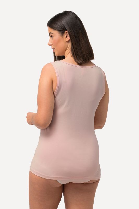 Maillot de corps sculptant, larges bretelles et col rond